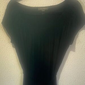 Tommy Bahama Black Jersey knee length short sleeve tie belt dress size medium